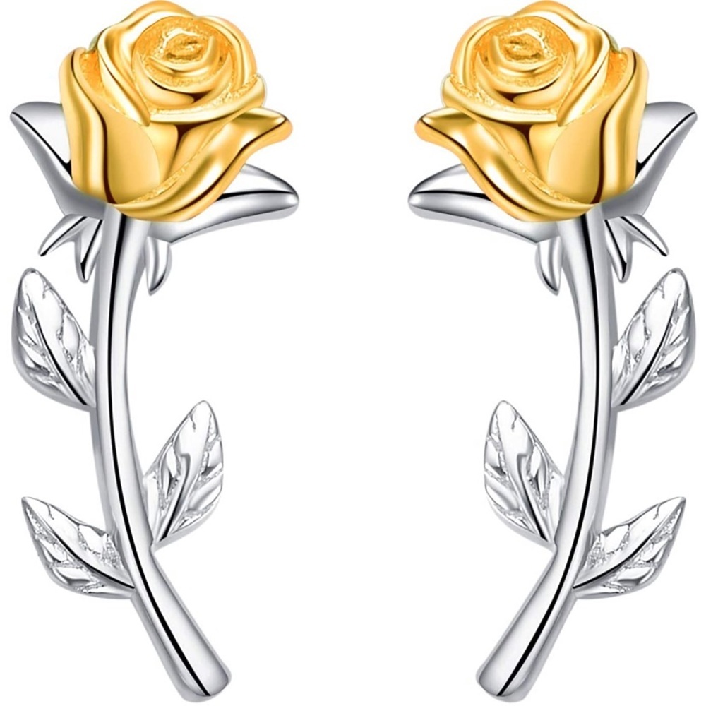 Enchanted Rose Belle Beauty Beast Earrings